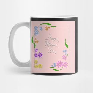 Flowers on borders with text Happy Mothers Day vector image. Mug